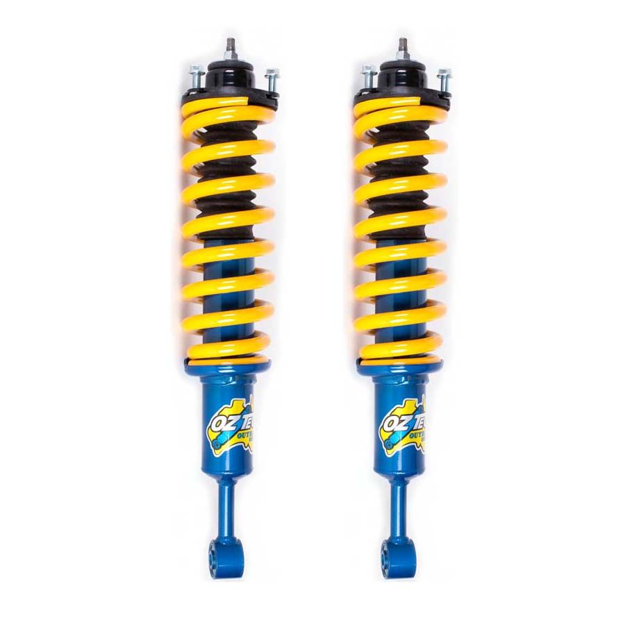 Oztec  raised height front strut pair 65kg assembly with spring and top hat for Toyota Hilux Revo 15-18+