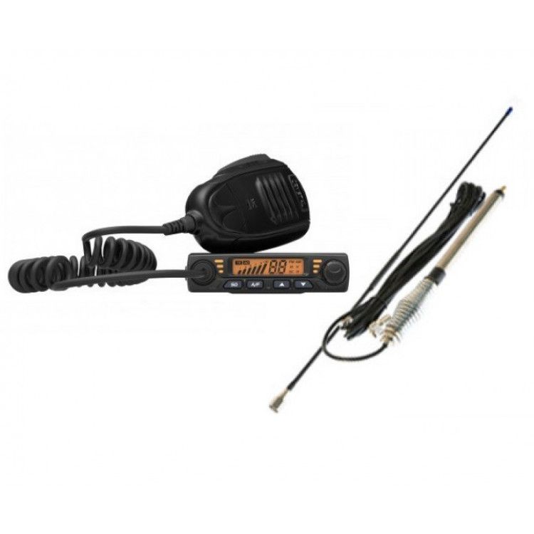 Crystal Mobile - 5W Super Compact In Car UHF CB Radio With 6Dbi Antenna Value Pack