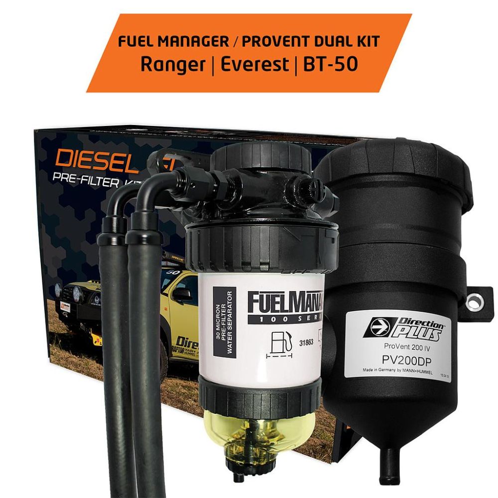 Fuel Manager Pre-Filter / ProVent Dual Kit FORD RANGER / EVEREST / MAZDA BT-50